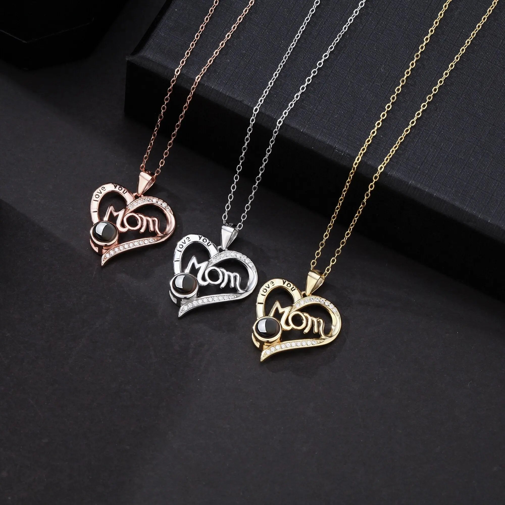 Love projection necklace with customizable photos Pendant Memorial Gift Anniversary gift nowadaysfashion