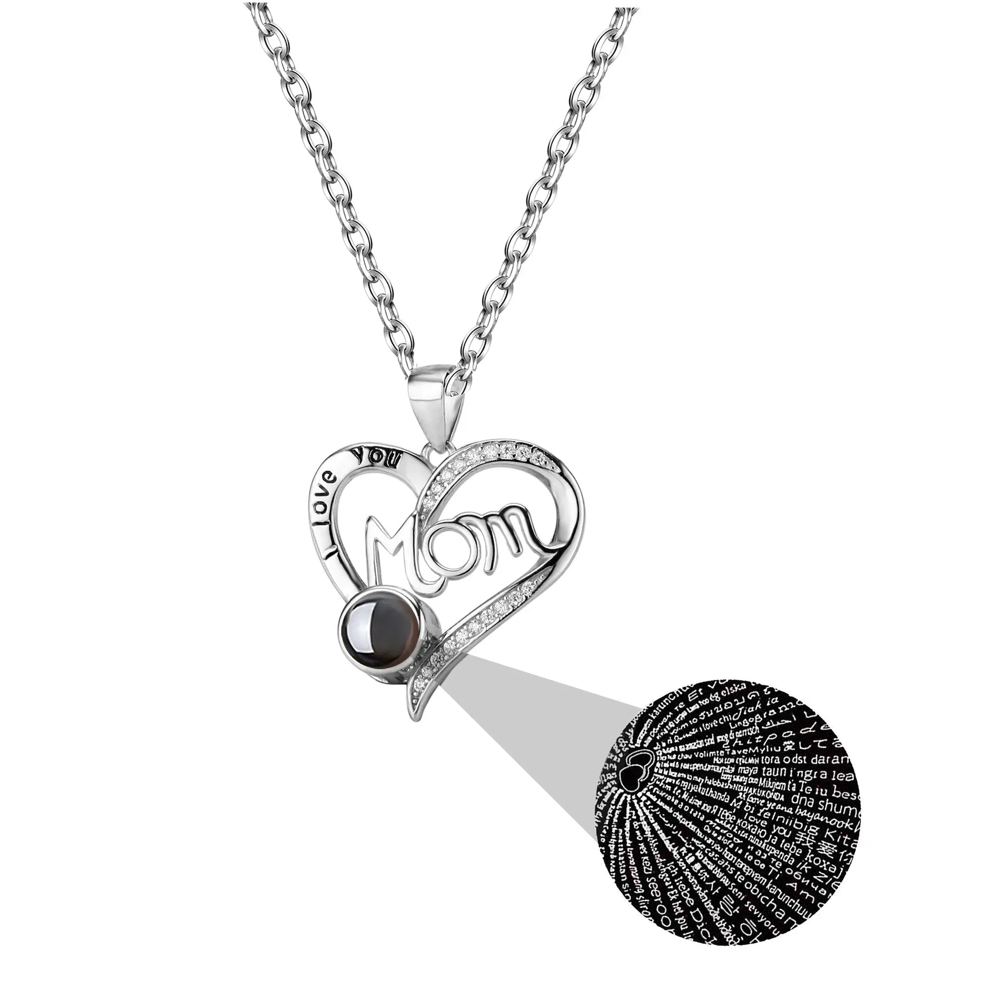 Love projection necklace with customizable photos Pendant Memorial Gift Anniversary gift - Blade & Thread