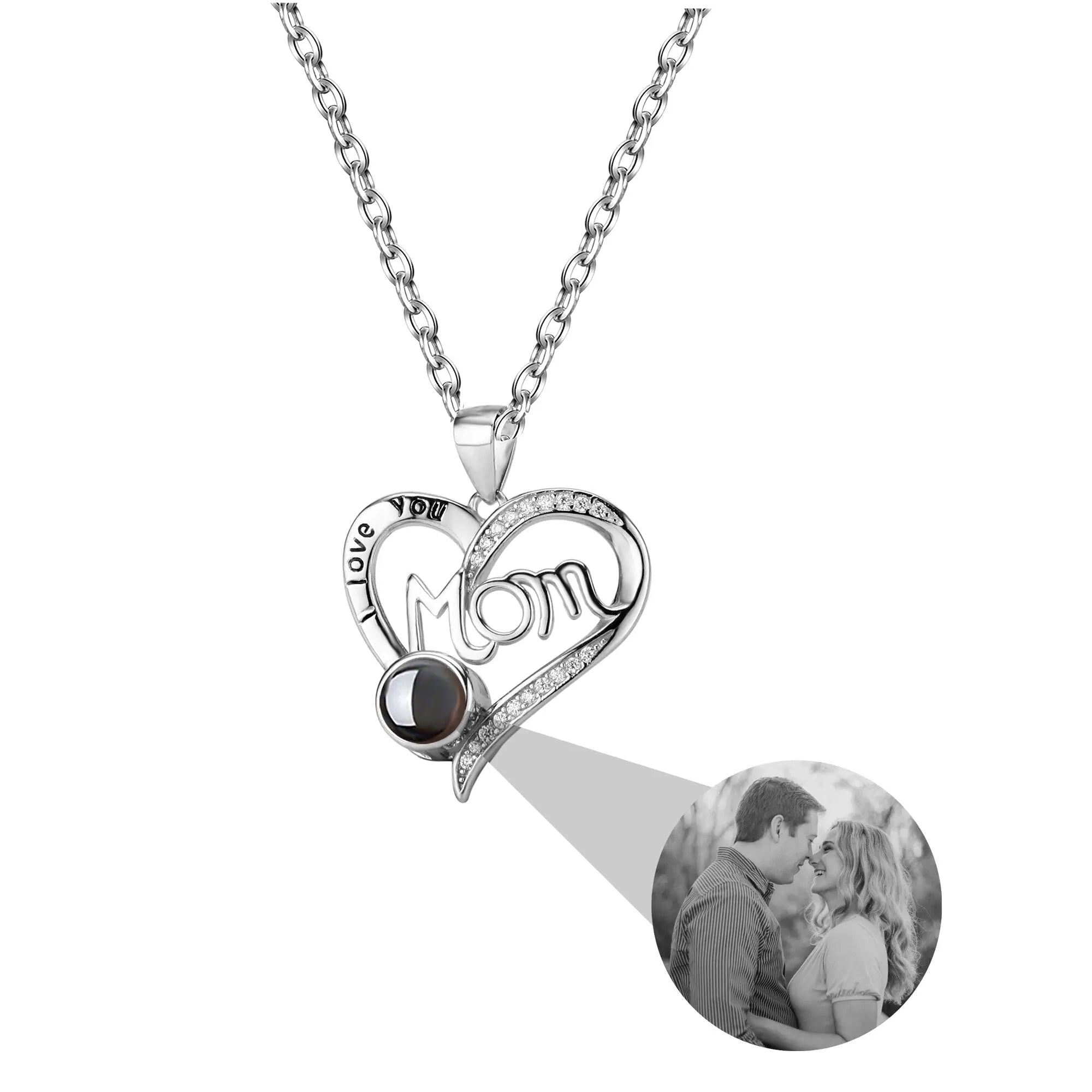 Love projection necklace with customizable photos Pendant Memorial Gift Anniversary gift nowadaysfashion