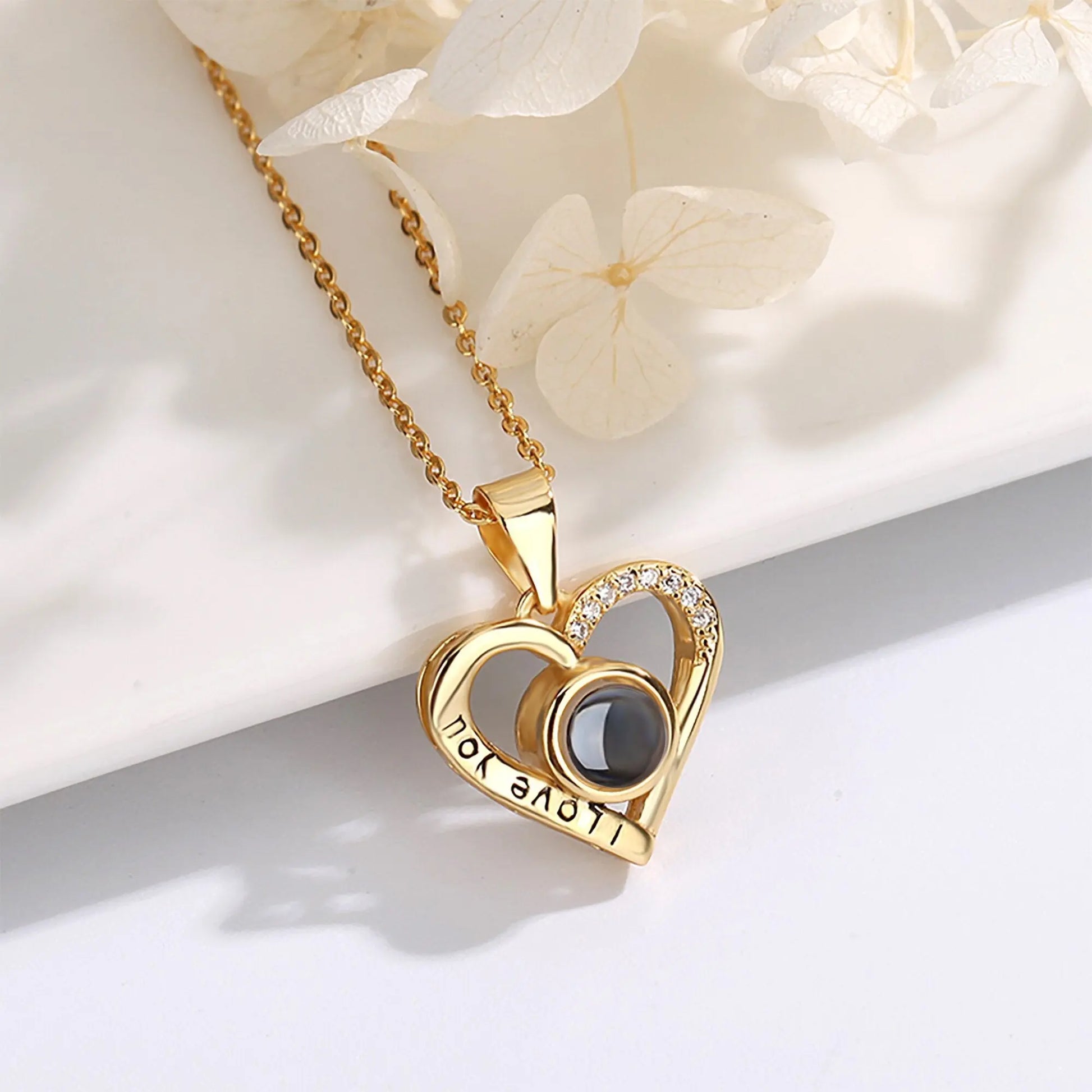 Love projection necklace with customizable photos Pendant Necklace - Blade & Thread
