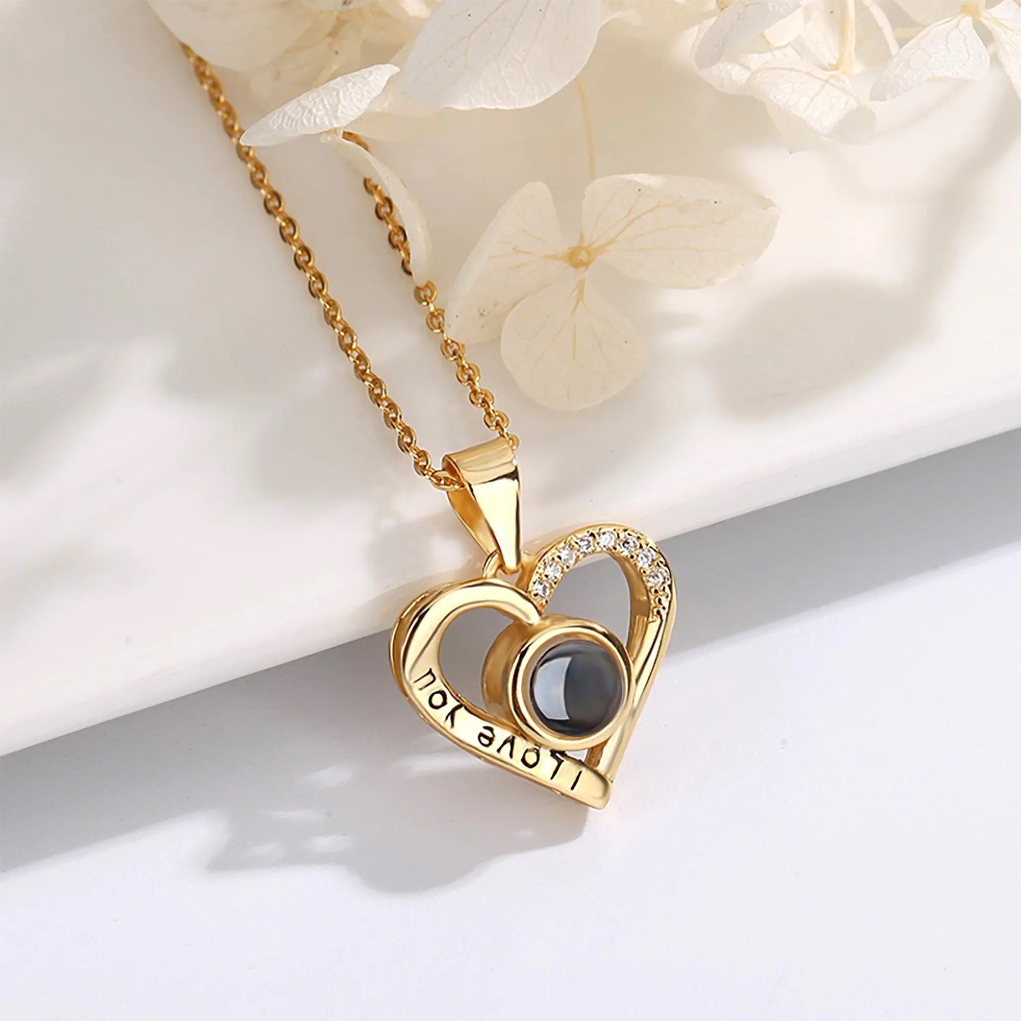 Love projection necklace with customizable photos Pendant Necklace nowadaysfashion