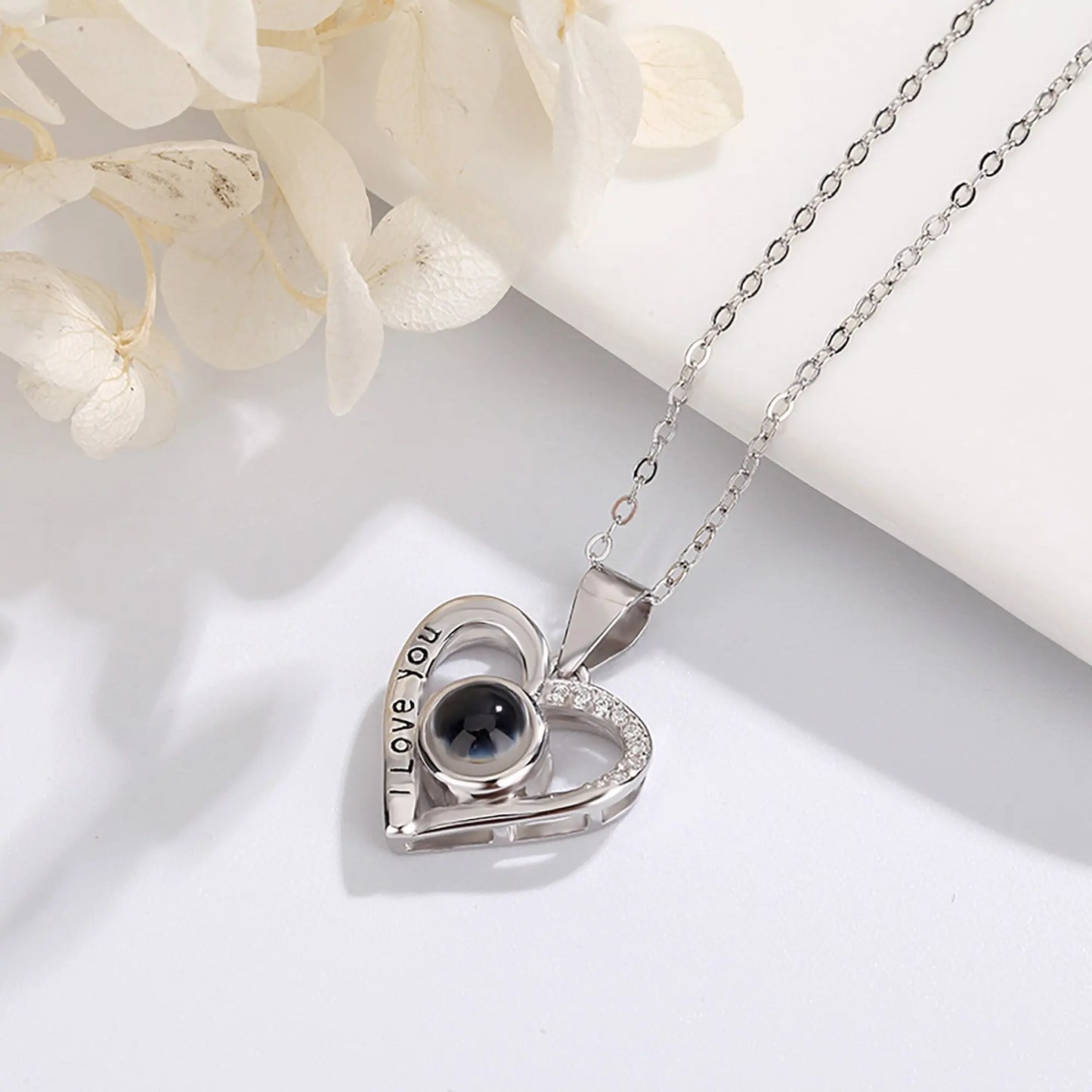 Love projection necklace with customizable photos Pendant Necklace - Blade & Thread