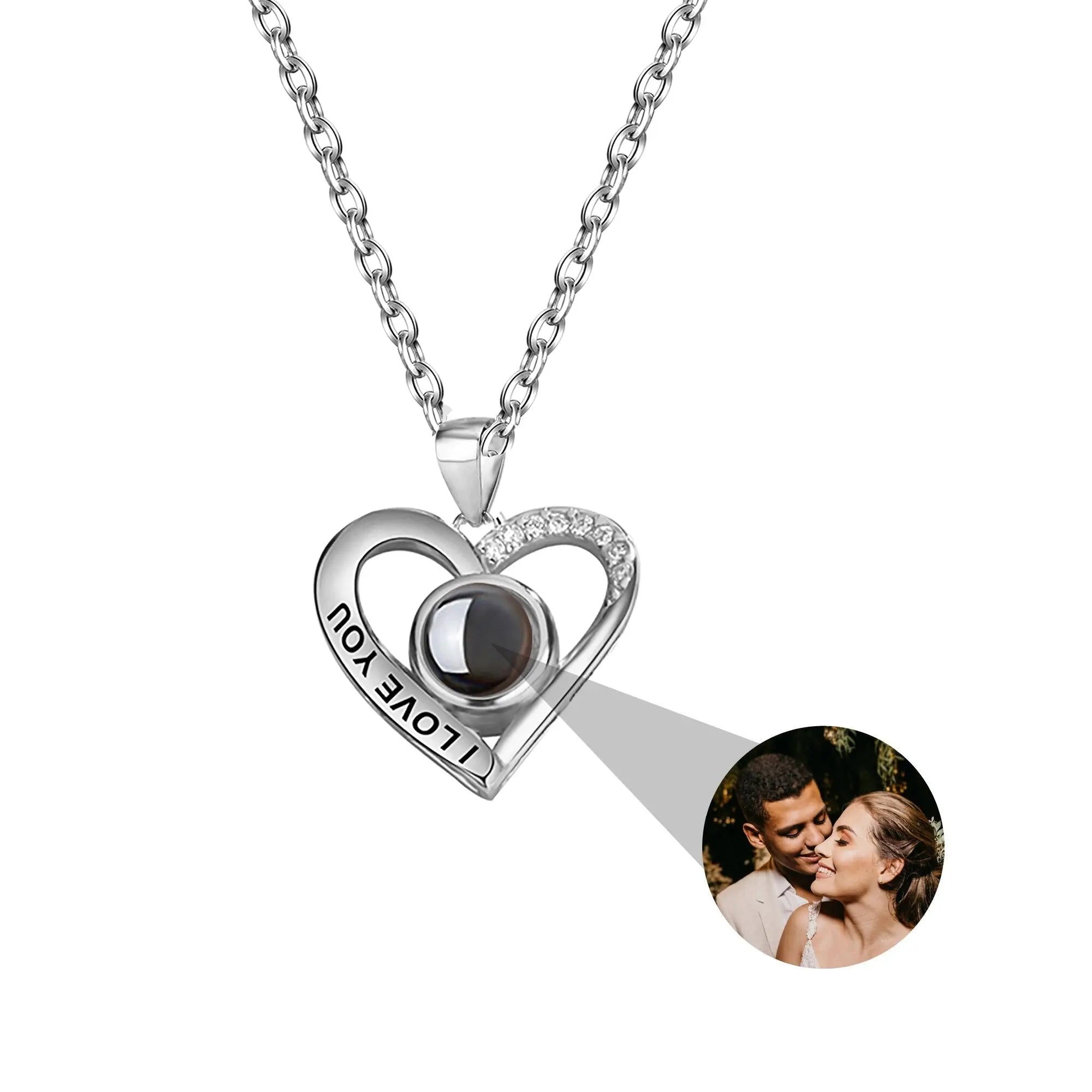 Love projection necklace with customizable photos Pendant Necklace nowadaysfashion