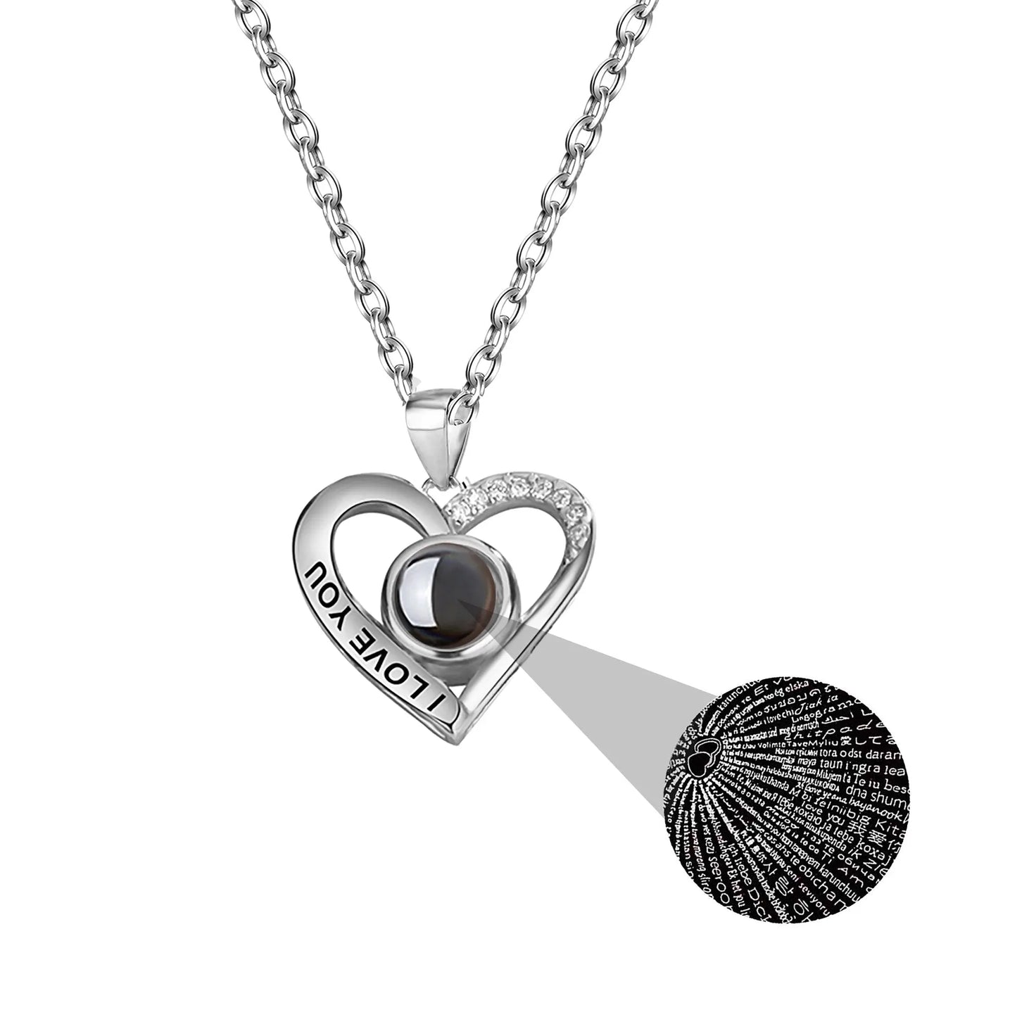 Love projection necklace with customizable photos Pendant Necklace - Blade & Thread