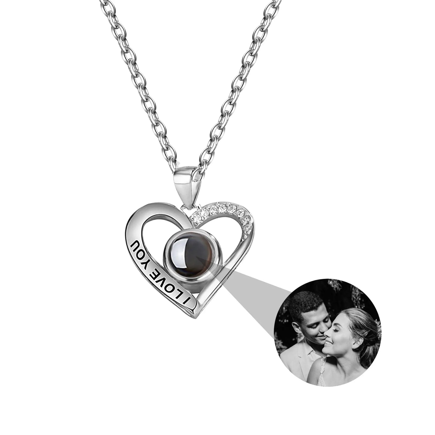 Love projection necklace with customizable photos Pendant Necklace - Blade & Thread