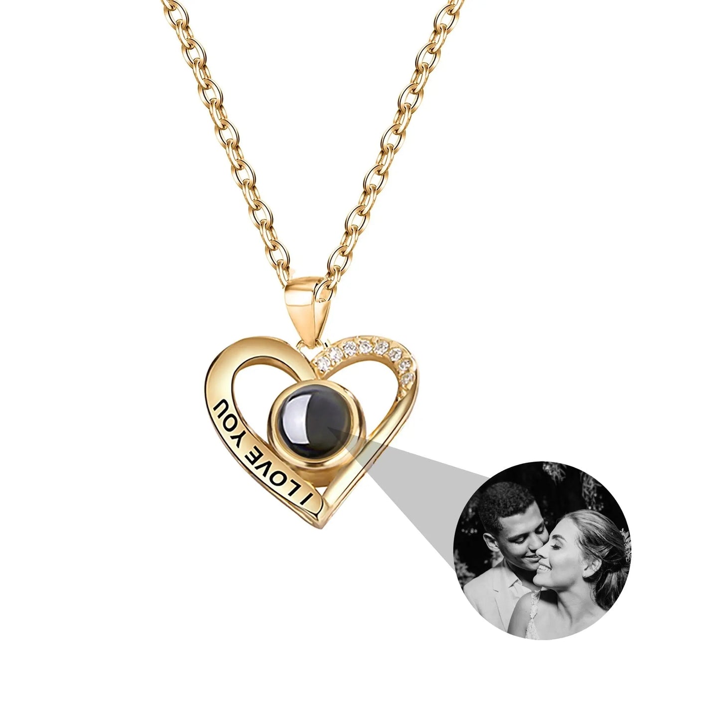 Love projection necklace with customizable photos Pendant Necklace - Blade & Thread