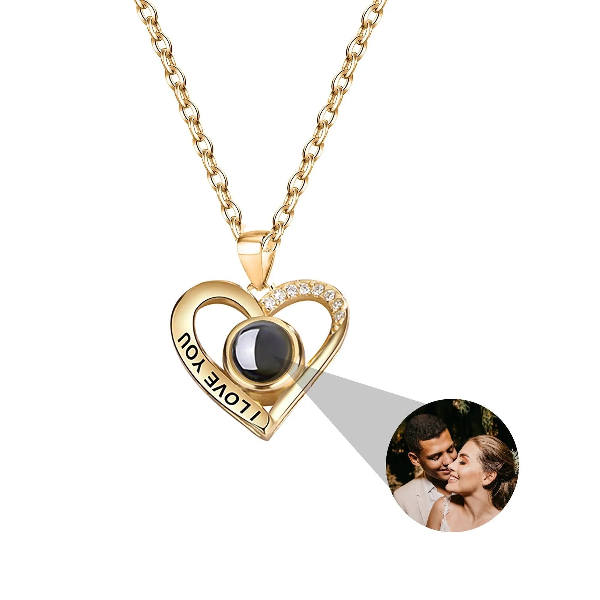 Love projection necklace with customizable photos Pendant Necklace - Blade & Thread