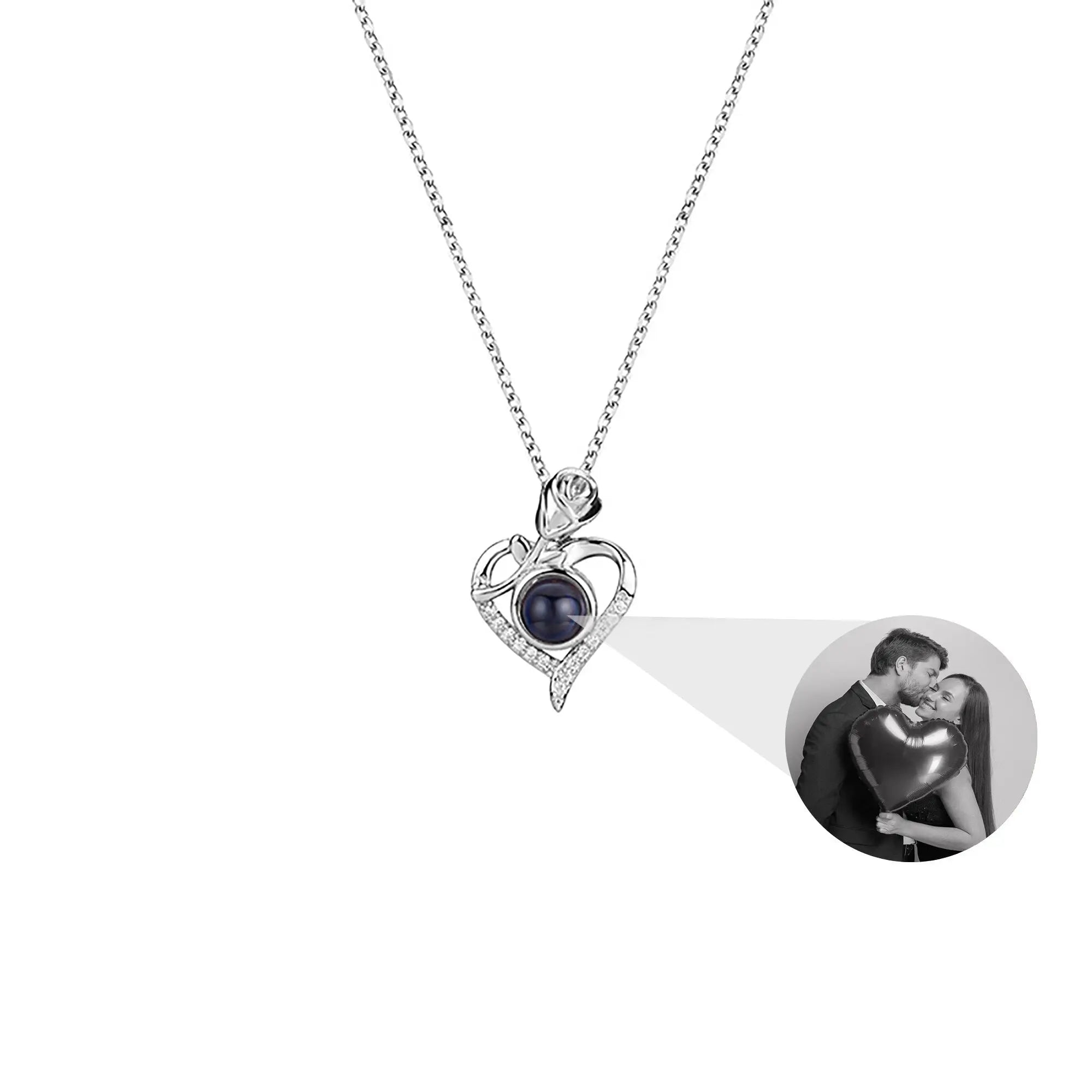 Love Rose with Customized PhotosProjection Necklace Pendant Jewelry For Lover Girlfriend nowadaysfashion