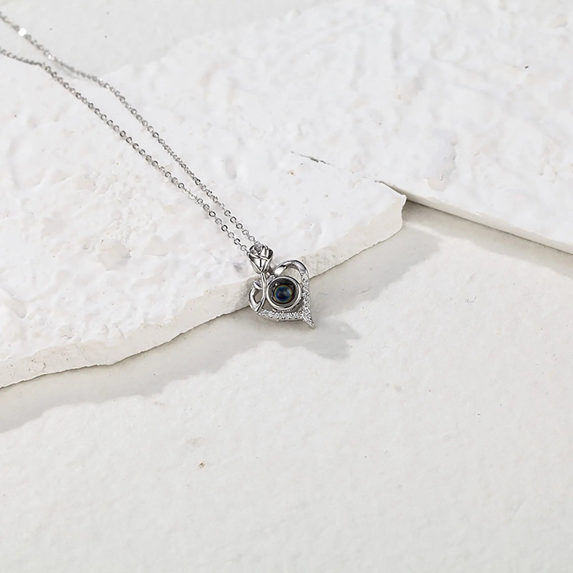 Love Rose with Customized PhotosProjection Necklace Pendant Jewelry For Lover Girlfriend nowadaysfashion