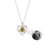 Love sunflower with customized photos Photo Projection Necklace Key Chain Jewelry nowadaysfashion