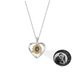 Love sunflower with customized photos Photo Projection Necklace Key Chain Jewelry nowadaysfashion
