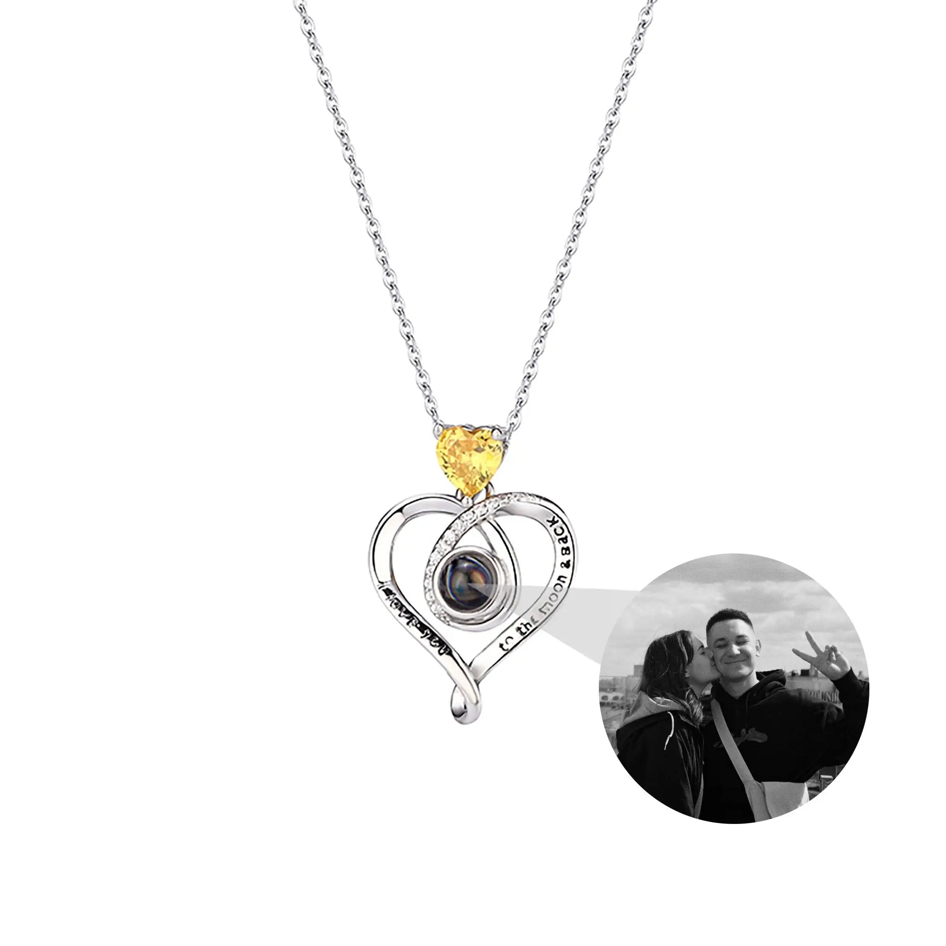 Love with customizable photosProjection Necklace Pendant Jewelry For Lover Girlfriend - Blade & Thread