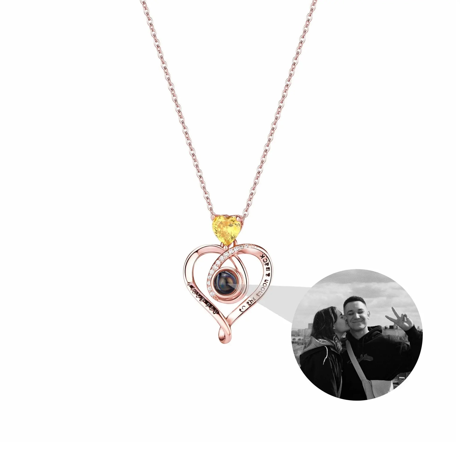 Love with customizable photosProjection Necklace Pendant Jewelry For Lover Girlfriend - Blade & Thread