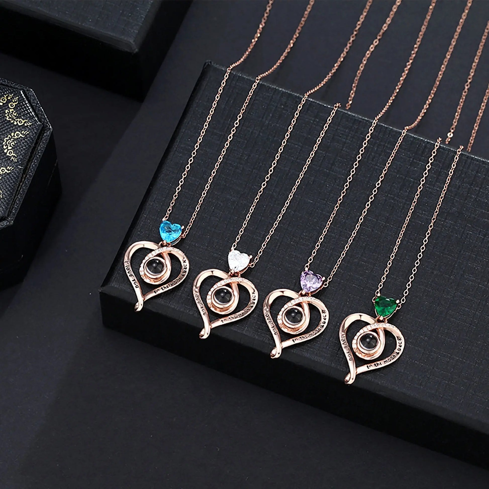 Love with customizable photosProjection Necklace Pendant Jewelry For Lover Girlfriend - Blade & Thread