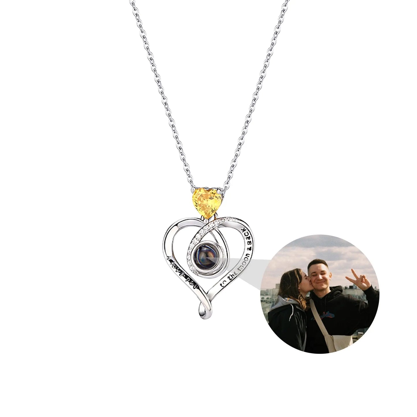 Love with customizable photosProjection Necklace Pendant Jewelry For Lover Girlfriend - Blade & Thread