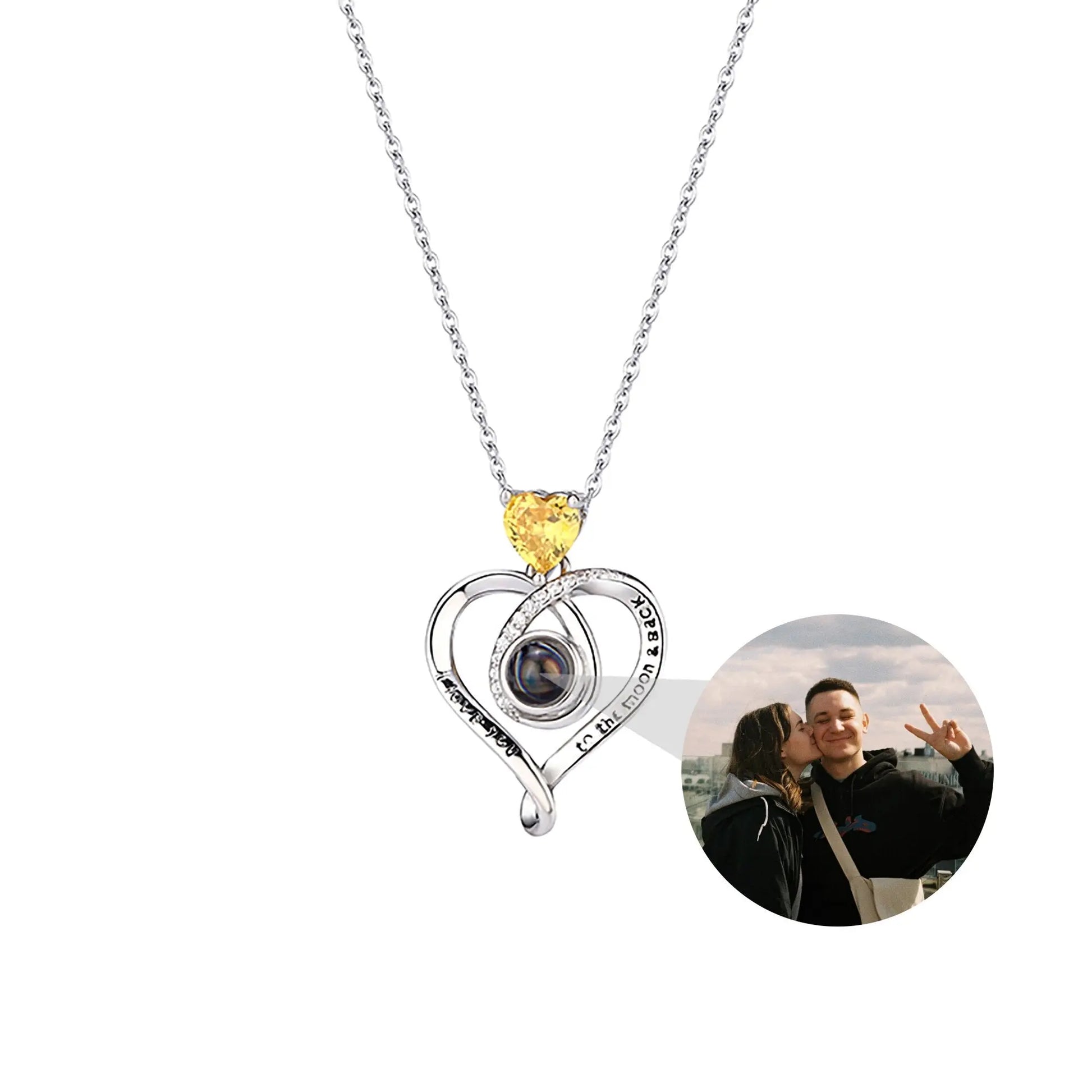Love with customizable photosProjection Necklace Pendant Jewelry For Lover Girlfriend - Blade & Thread