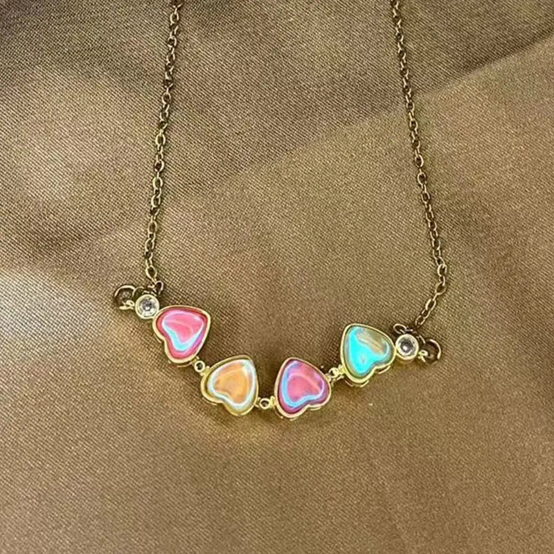 Lucky Four Leaf Clover Necklace 4-in-1 Wearing 2 Sides Heart Love Pendant - Blade & Thread