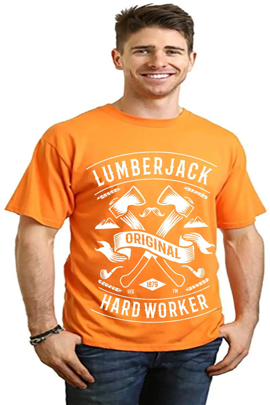 LumberJack Men's Bamboo Viscose/Organic Cotton Short Sleeve Graphic T-Shirt Spun Bamboo