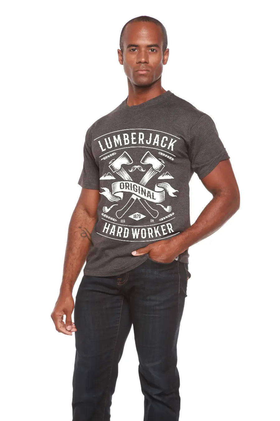 LumberJack Men's Bamboo Viscose/Organic Cotton Short Sleeve Graphic T-Shirt Spun Bamboo