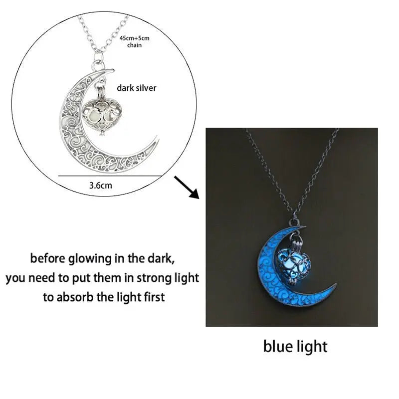 Luminous Dragon Necklace Glowing Night Fluorescence Silver Plated Glow In The Dark Necklace - Blade & Thread