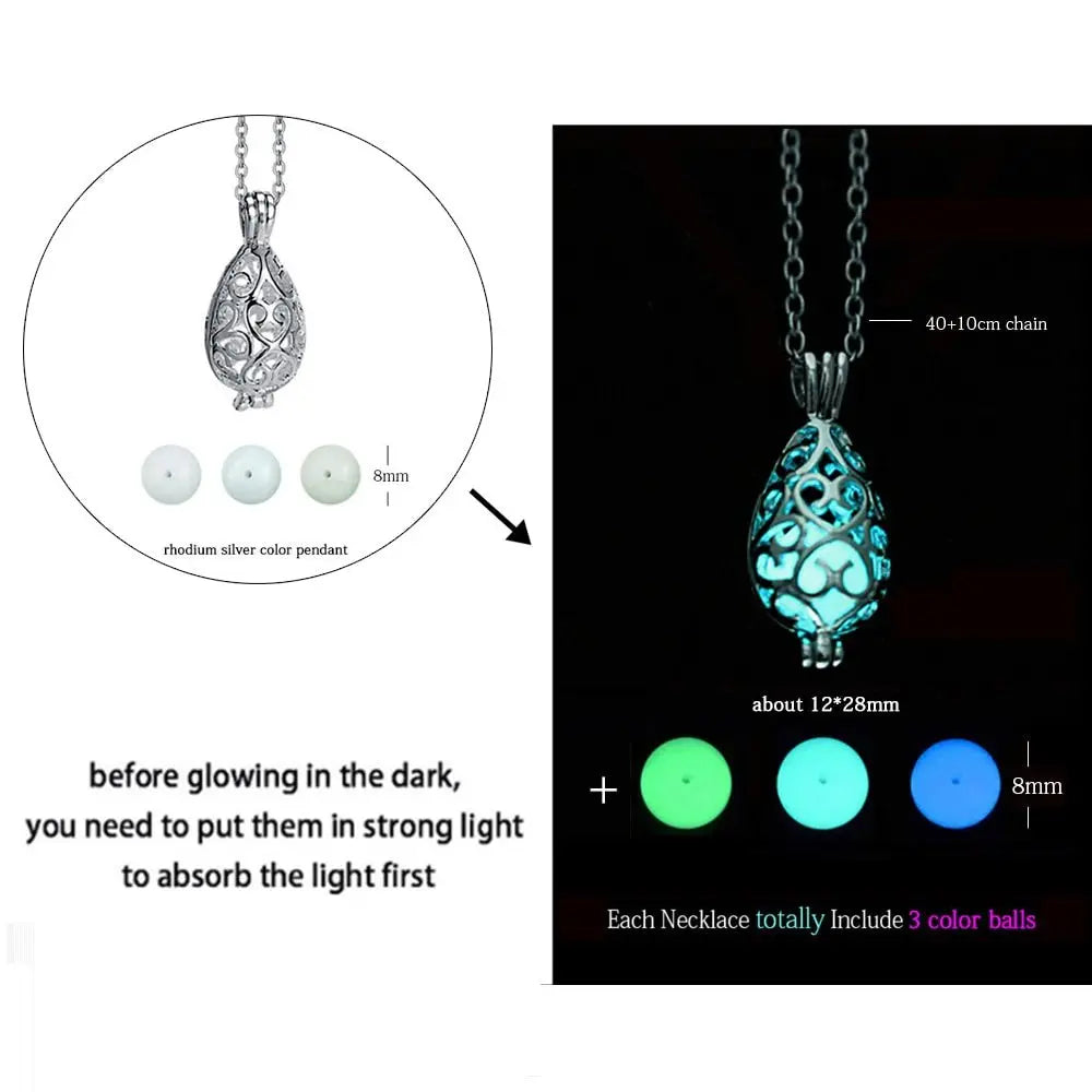 Luminous Dragon Necklace Glowing Night Fluorescence Silver Plated Glow In The Dark Necklace - Blade & Thread
