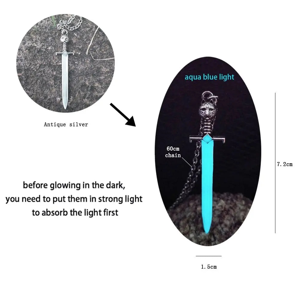 Luminous Dragon Necklace Glowing Night Fluorescence Silver Plated Glow In The Dark Necklace - Blade & Thread