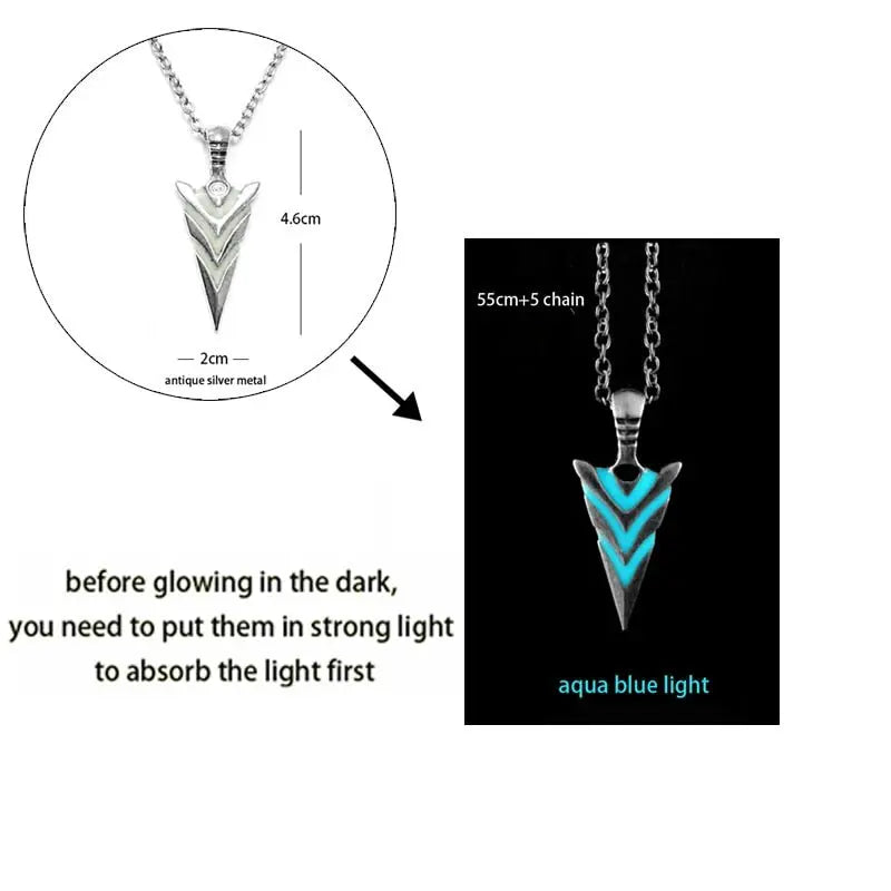 Luminous Dragon Necklace Glowing Night Fluorescence Silver Plated Glow In The Dark Necklace - Blade & Thread