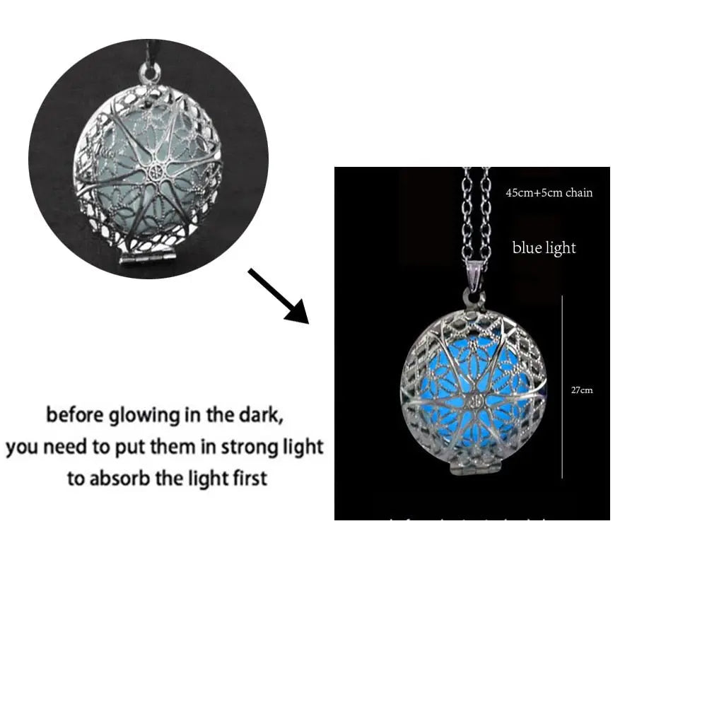 Luminous Dragon Necklace Glowing Night Fluorescence Silver Plated Glow In The Dark Necklace - Blade & Thread