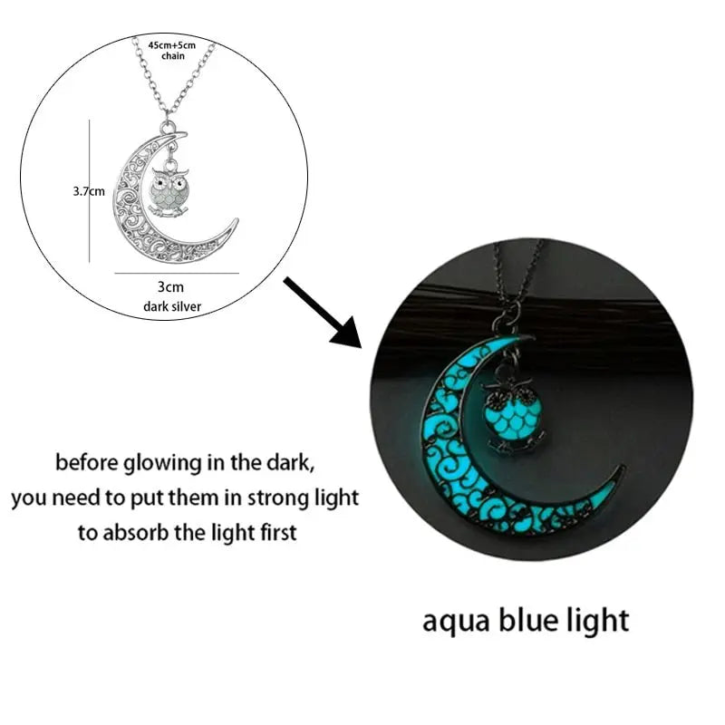 Luminous Dragon Necklace Glowing Night Fluorescence Silver Plated Glow In The Dark Necklace - Blade & Thread