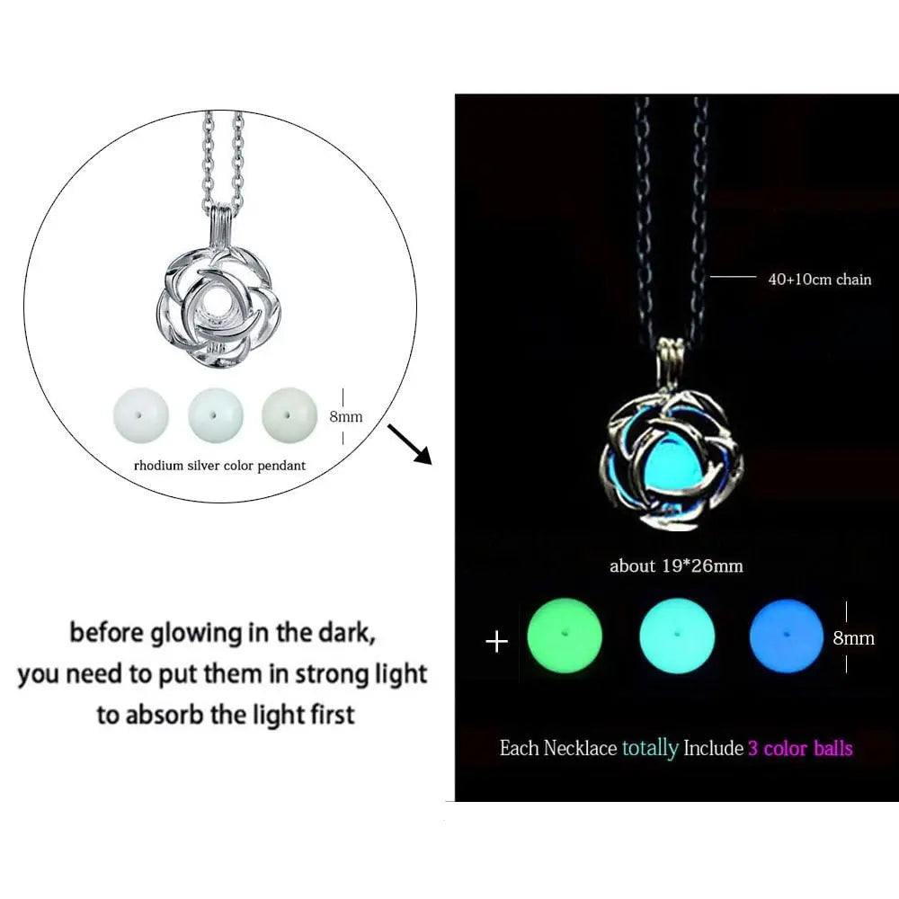 Luminous Dragon Necklace Glowing Night Fluorescence Silver Plated Glow In The Dark Necklace - Blade & Thread