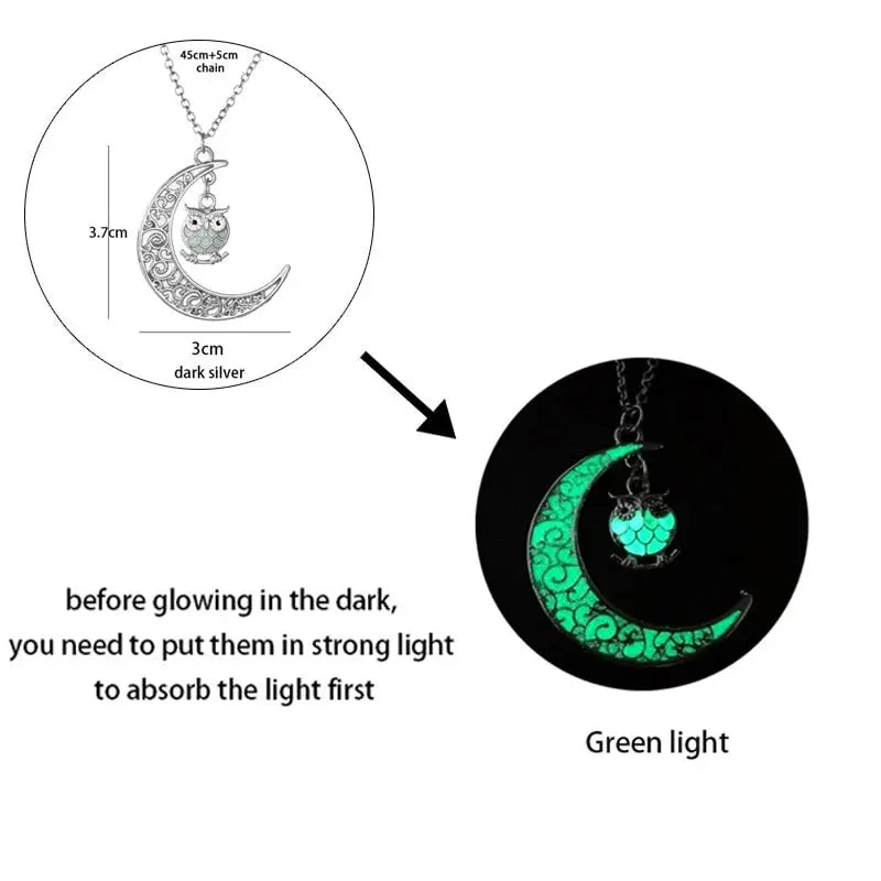 Luminous Dragon Necklace Glowing Night Fluorescence Silver Plated Glow In The Dark Necklace - Blade & Thread