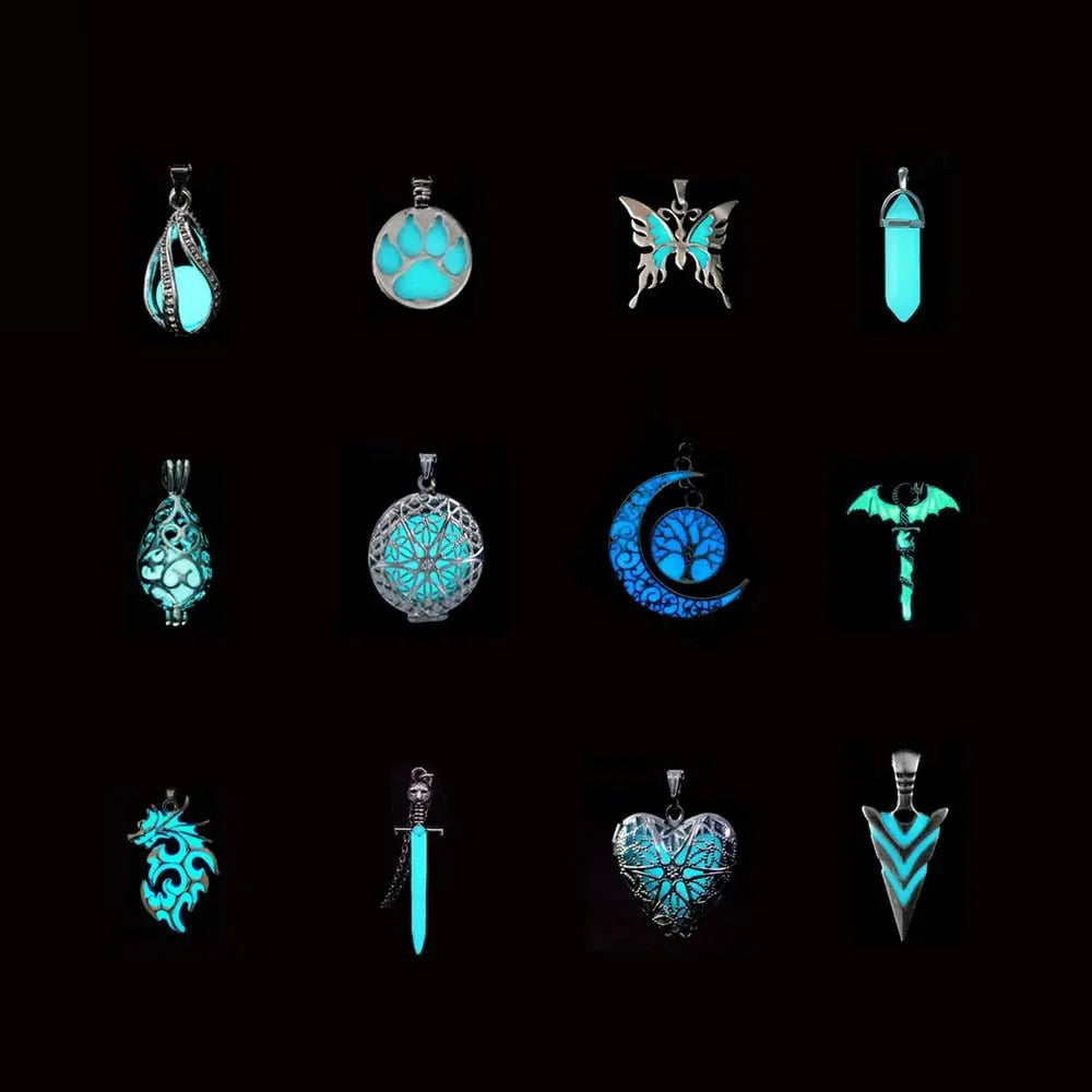Luminous Dragon Necklace Glowing Night Fluorescence Silver Plated Glow In The Dark Necklace - Blade & Thread