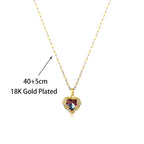 Luxury Zircon Crystal Heart Of Ocean Pendant Stainless Steel Necklace nowadaysfashion