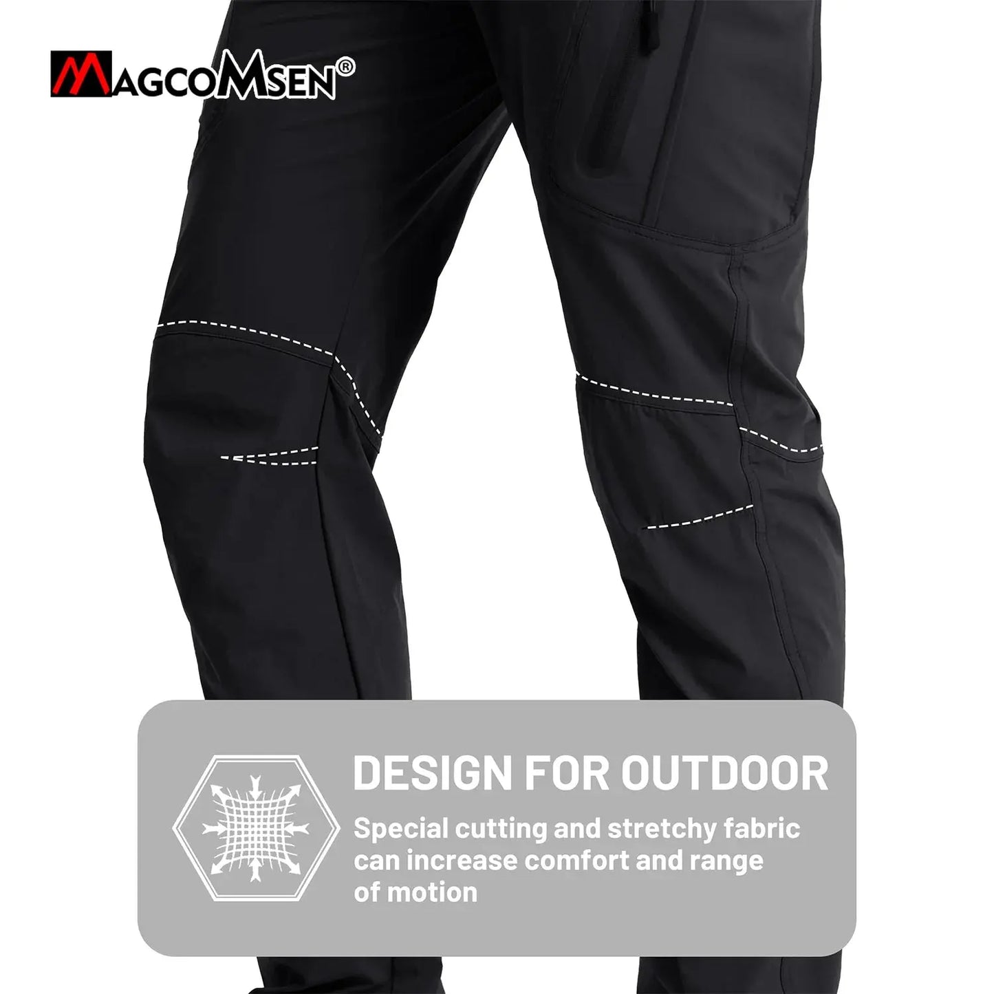 MAGCOMSEN Lightweight Hiking Pant Men Summer Cargo Pants Quick-Dry Nylon Waterproof Outdoor Fishing Casual Trouser MAGCOMSEN Official Store