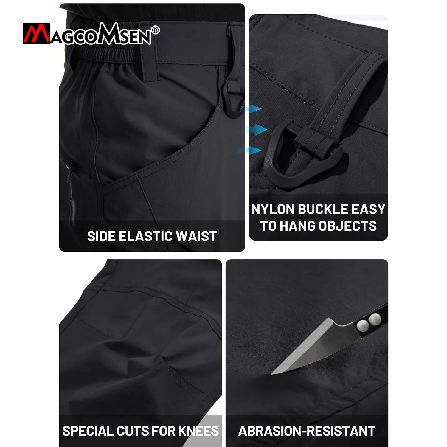 MAGCOMSEN Lightweight Hiking Pant Men Summer Cargo Pants Quick-Dry Nylon Waterproof Outdoor Fishing Casual Trouser MAGCOMSEN Official Store