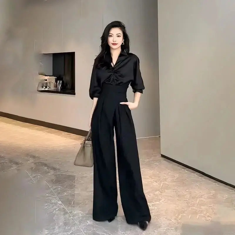 Magic High Waist Loose Straight Drooping Mopping Casual Trousers - Blade & Thread