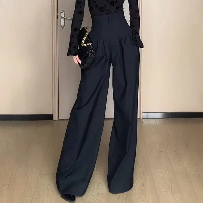 Magic High Waist Loose Straight Drooping Mopping Casual Trousers - Blade & Thread
