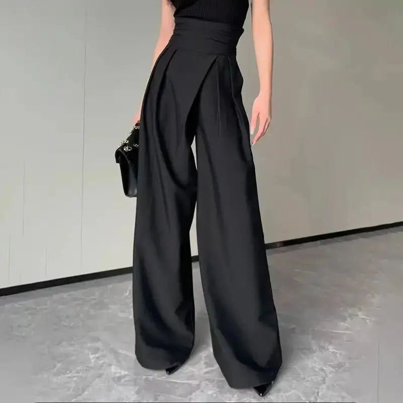 Magic High Waist Loose Straight Drooping Mopping Casual Trousers - Blade & Thread
