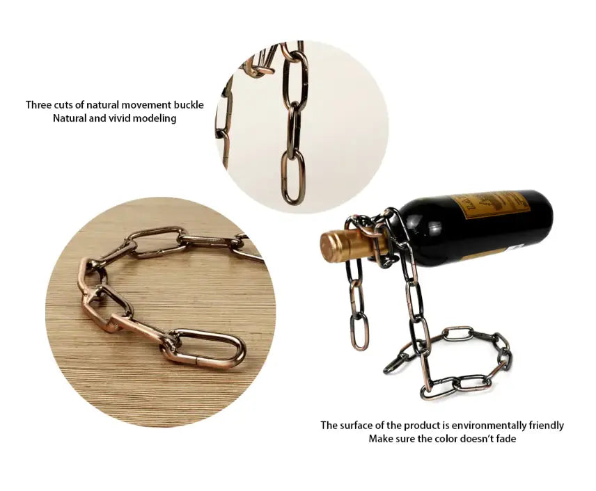 Magic Iron Chain Wine Bottle Holder - Blade & Thread