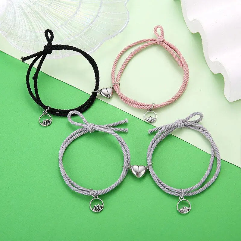 Magnet Paired Couple Bracelet For Lovers Distance Bracelet For Women Men - Blade & Thread