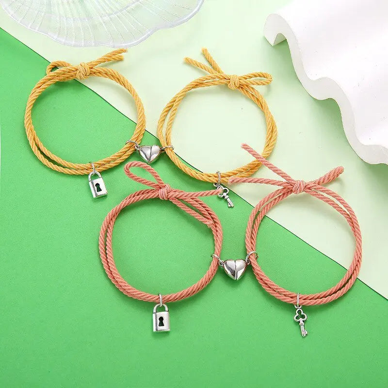 Magnet Paired Couple Bracelet For Lovers Distance Bracelet For Women Men - Blade & Thread
