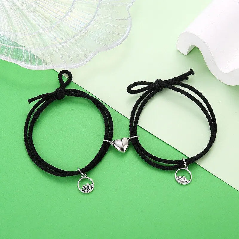 Magnet Paired Couple Bracelet For Lovers Distance Bracelet For Women Men - Blade & Thread