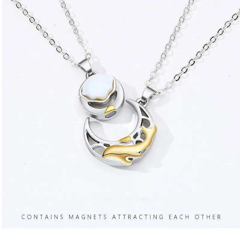 Magnet Stone Shell Men's and Women's Clavicle Fashion Couple Necklace Chains - Blade & Thread