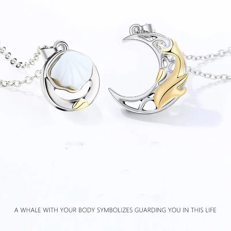 Magnet Stone Shell Men's and Women's Clavicle Fashion Couple Necklace Chains nowadaysfashion