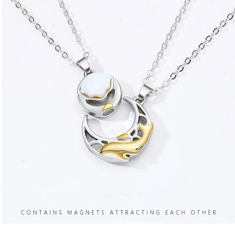 Magnet Stone Shell Men's and Women's Clavicle Fashion Couple Necklace Chains - Blade & Thread