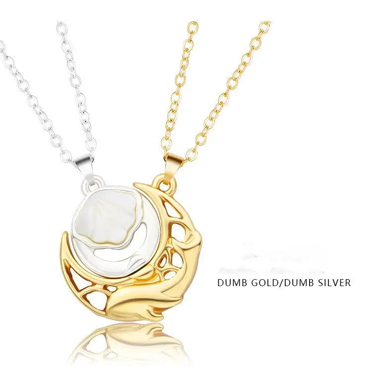 Magnet Stone Shell Men's and Women's Clavicle Fashion Couple Necklace Chains nowadaysfashion