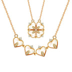Magnetic Folding Heart Shaped Four Leaf Clover Pendant Necklace nowadaysfashion