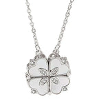 Magnetic Folding Heart Shaped Four Leaf Clover Pendant Necklace nowadaysfashion