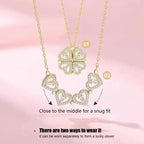 Magnetic Folding Heart Shaped Four Leaf Clover Pendant Necklace nowadaysfashion