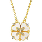 Magnetic Folding Heart Shaped Four Leaf Clover Pendant Necklace nowadaysfashion
